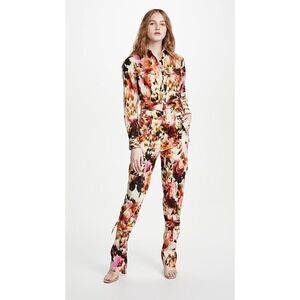 MSGM Patterned Long Sleeve Straight Jumpsuit